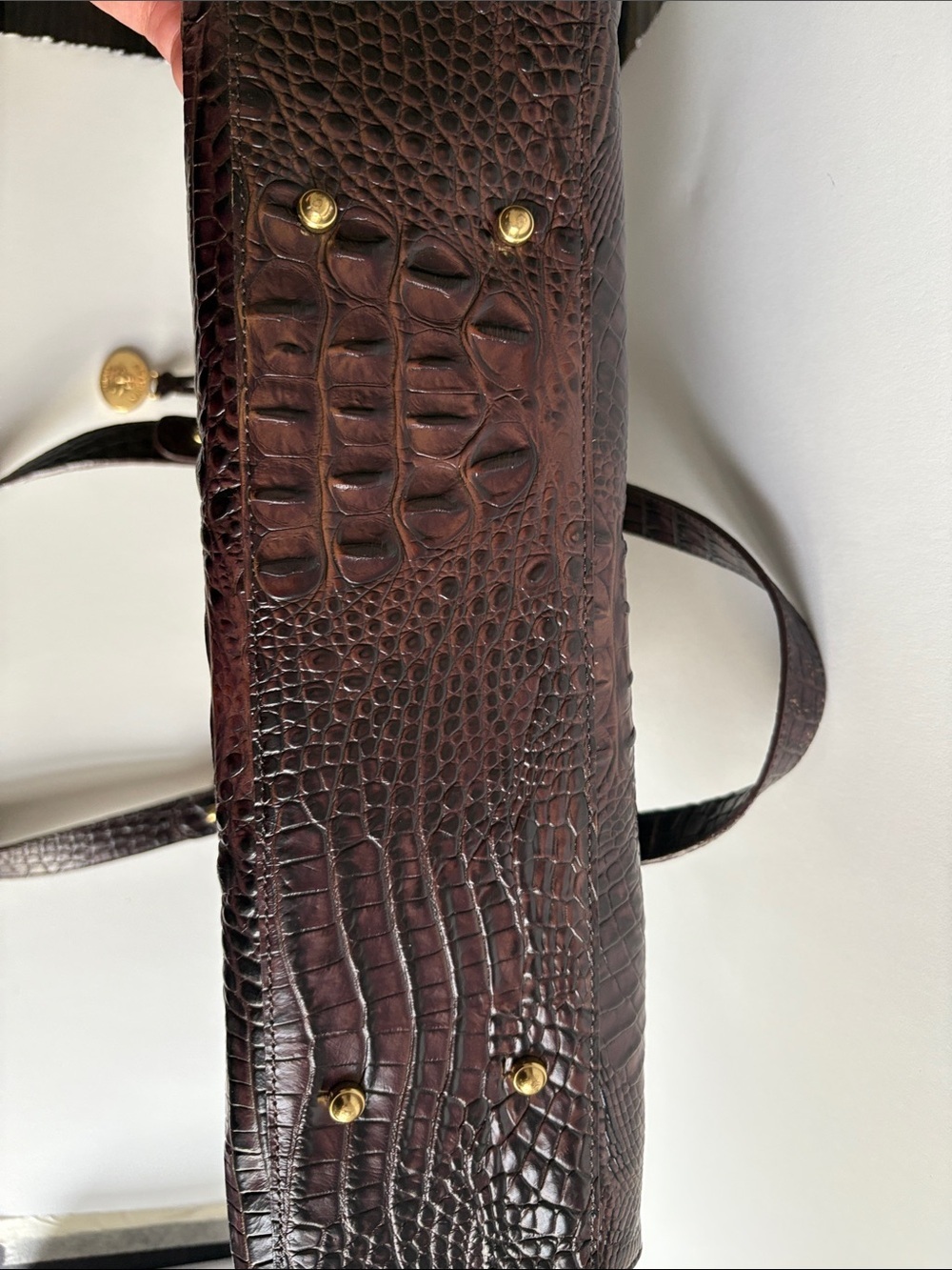 Brahmin Anywhere Tote- Truffle Melbourne Croc-Embossed Leather Tote in Brown - Picture 8 of 9